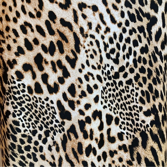 ZARA Leopard Cheetah Animal Print Satin Slip Midi Skirt - Picture 4 of 8